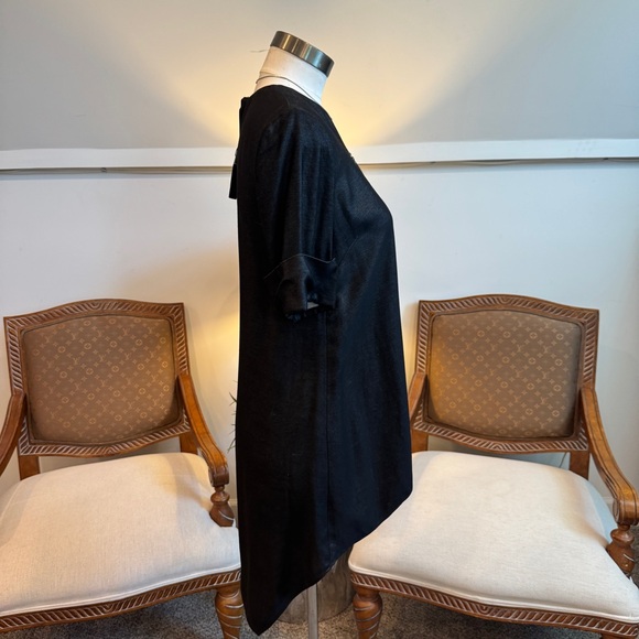 NWT St. John Black Asymmetrical Blouse Top - Picture 4 of 6